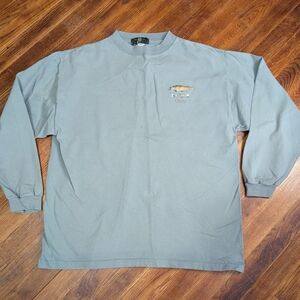 Vintage Orvis Long Sleeve Shirt Embroidery Fish Made In USA Size Large